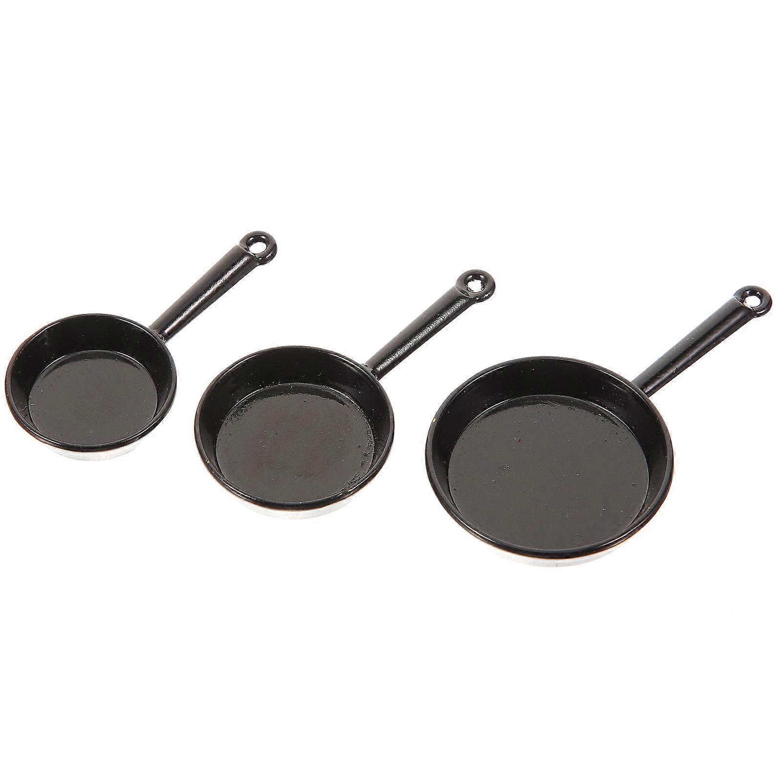3Pcs Miniature Craft Adorable Pan Decorative Simulated Mini Craft