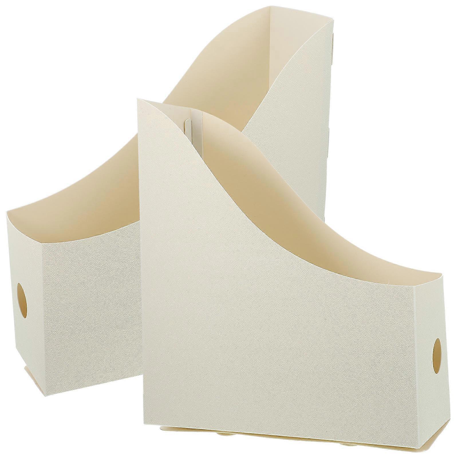 Document Organiser 2Pcs Desk File Holders For Office Home Use In Light Yellow PP Material