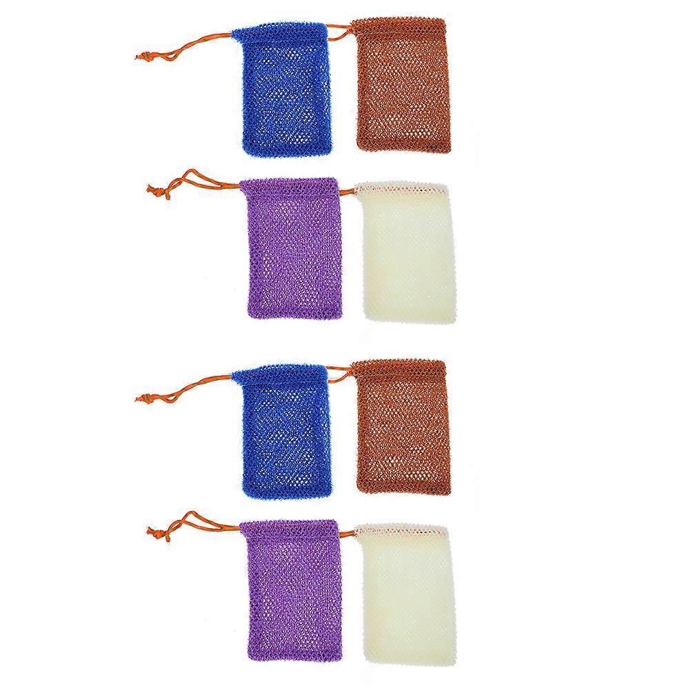 Soap Foaming Net 8Pcs Skin Exfoliation Drawstring Soap Bags Tailored For Home Bathing 14X9.5Cm Quick Drying
