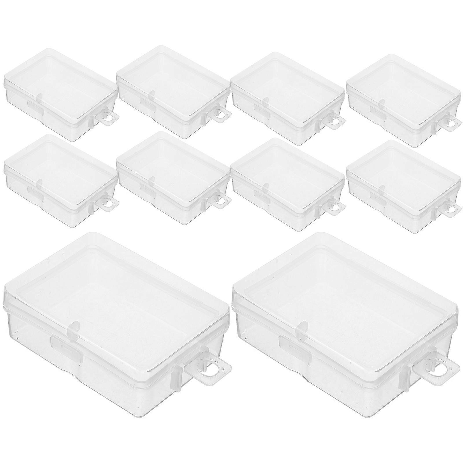 Clear Mini Storage Boxes Set of 10 with Snap Lock – Stackable Small Organizer Cases for Medicine, Jewelry, and Compact Home or Office Storage