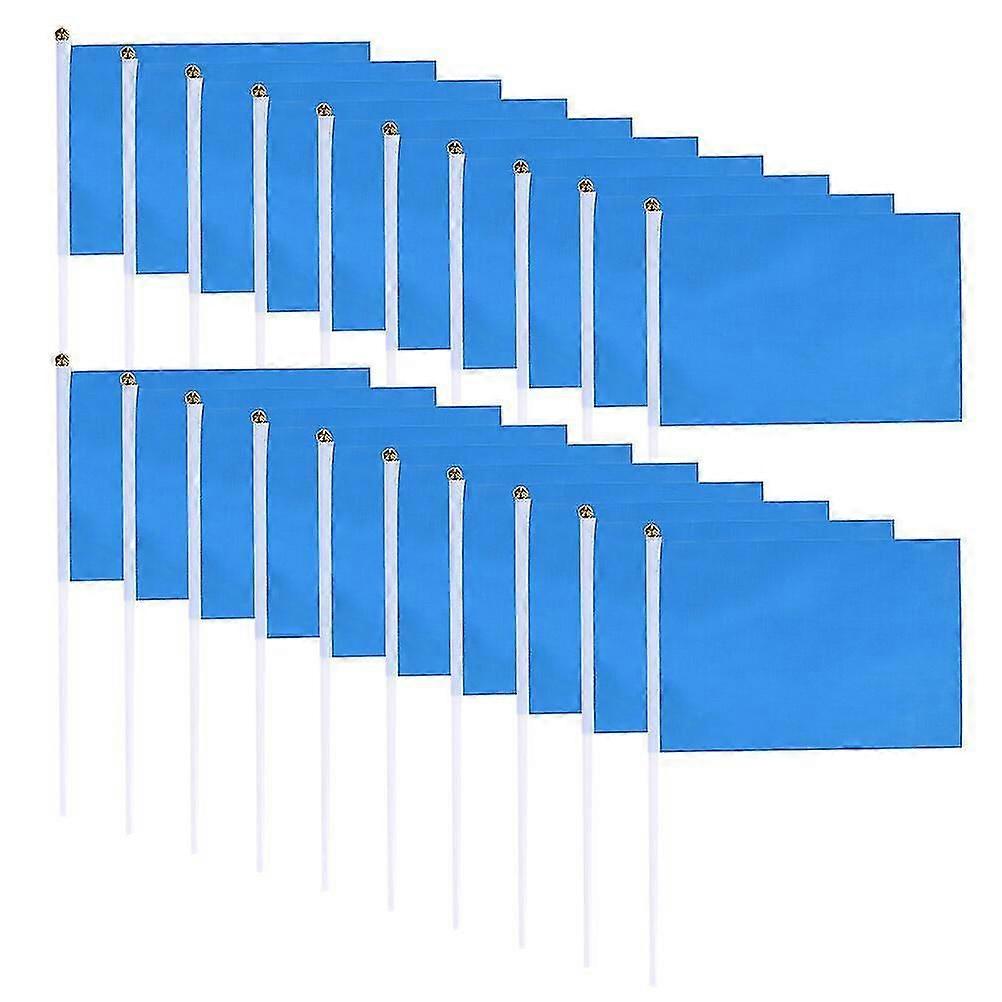 100pcs Mini Handheld Solid Color Flags, Blue Party Supplies