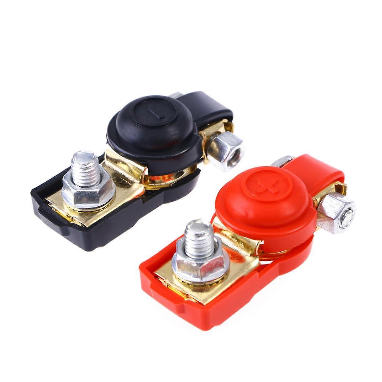Universal Battery Terminal Clamps for Car Batteries - Adjustable Copper Material with Insulating Covers for 6V/12V Vehicles