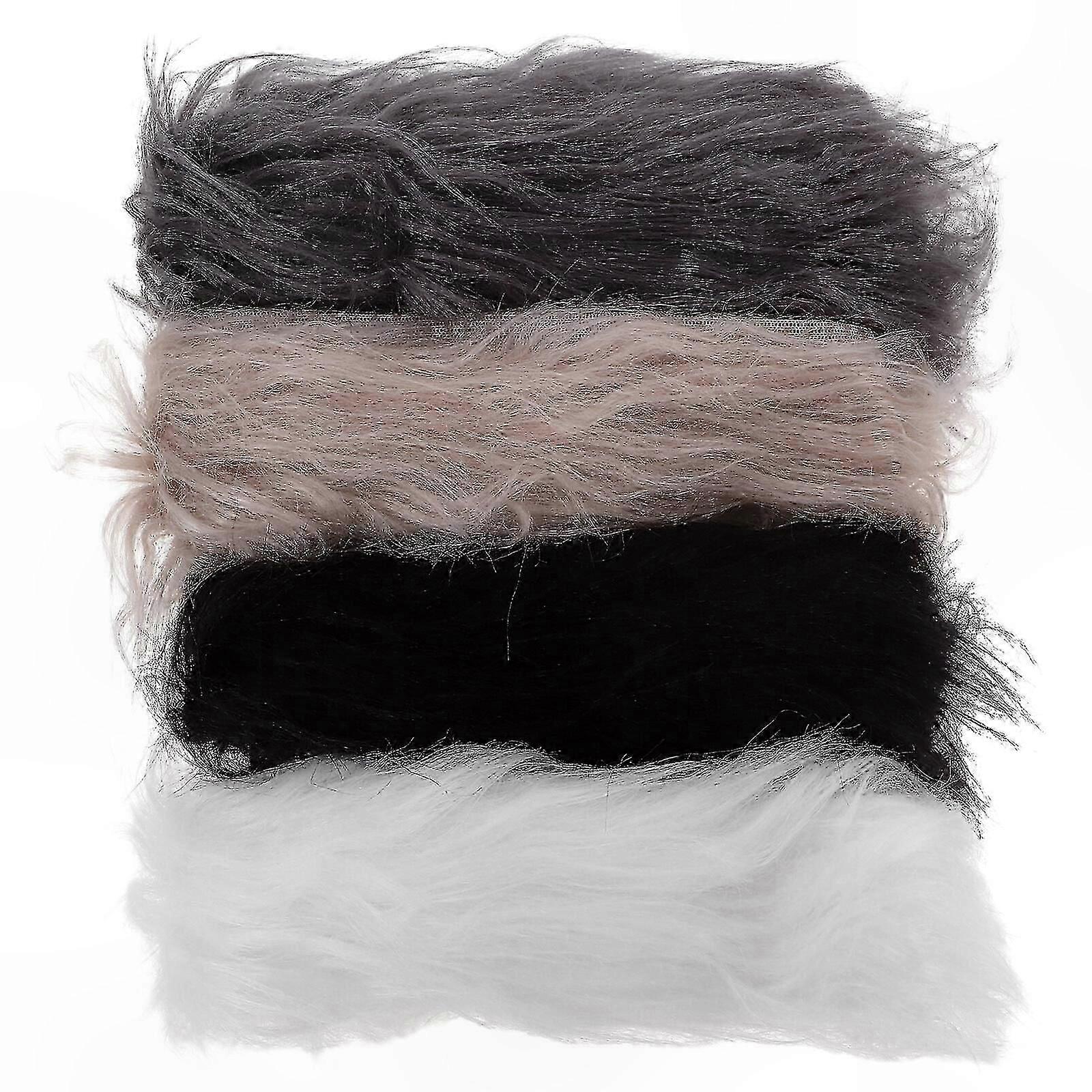 Soft Faux Fur Strips for DIY Projects, 4-Pack Fluffy Fabric Ribbon for Crafts
