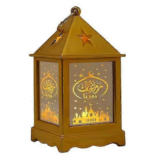 Ramadan Lantern Desktop LED Lamp Retro Style Unique Design Battery Powered Decorative Lantern Hanging LED Candle Light