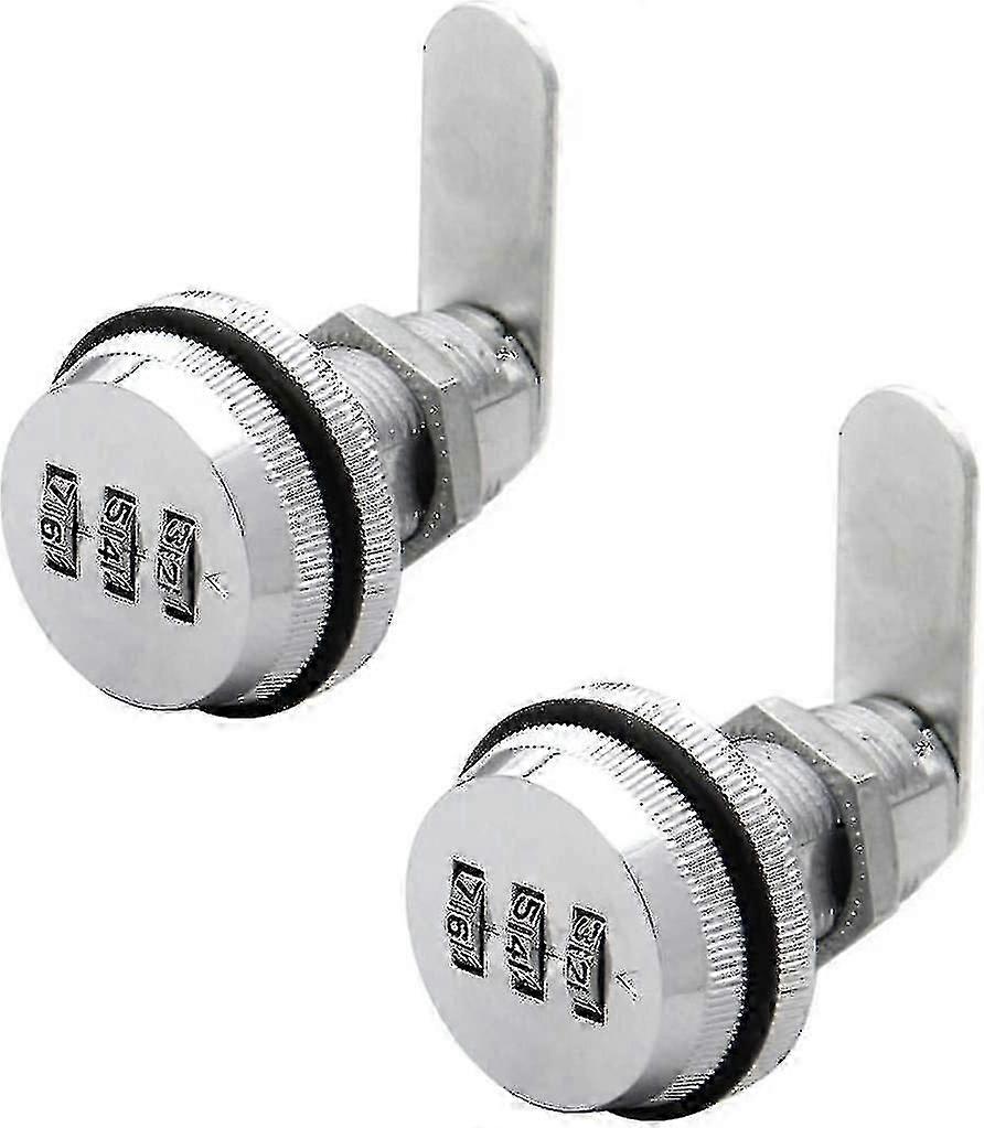 2-Pack 3-Digit Cam Locks  Secure Combination Code for Cabinets, Wardrobes & Drawers