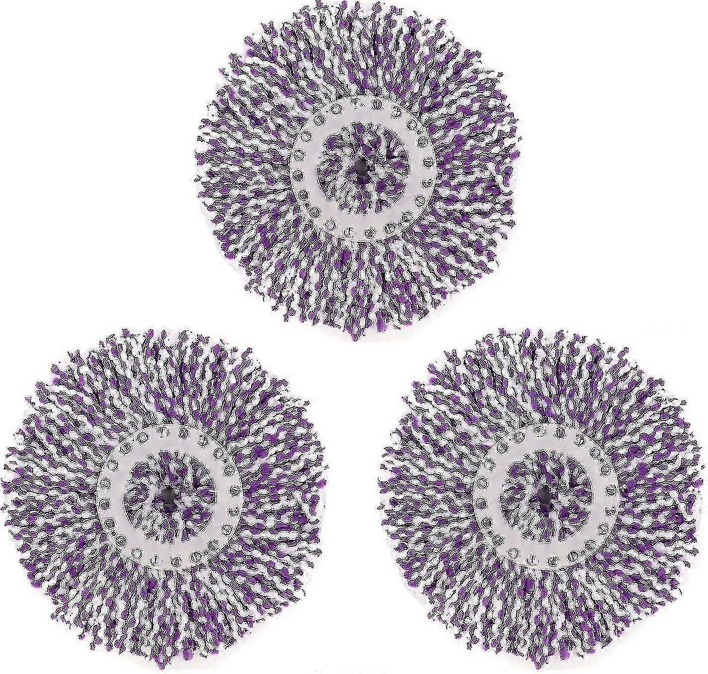 3 Replacement Mop Micro Head Refill For 360 Spin Magic Mop-microfiber Replacement Mop Head-round Shape Standard Size