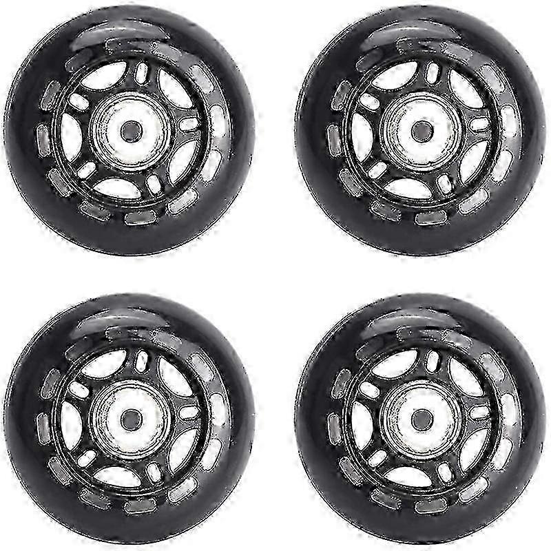 Inline Skate Wheels With Bearings 70mm, Black