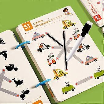 Montessori Typing Control Exercise Book Reusable Magic Tracking Workbook Exercise Book Kids Drawing