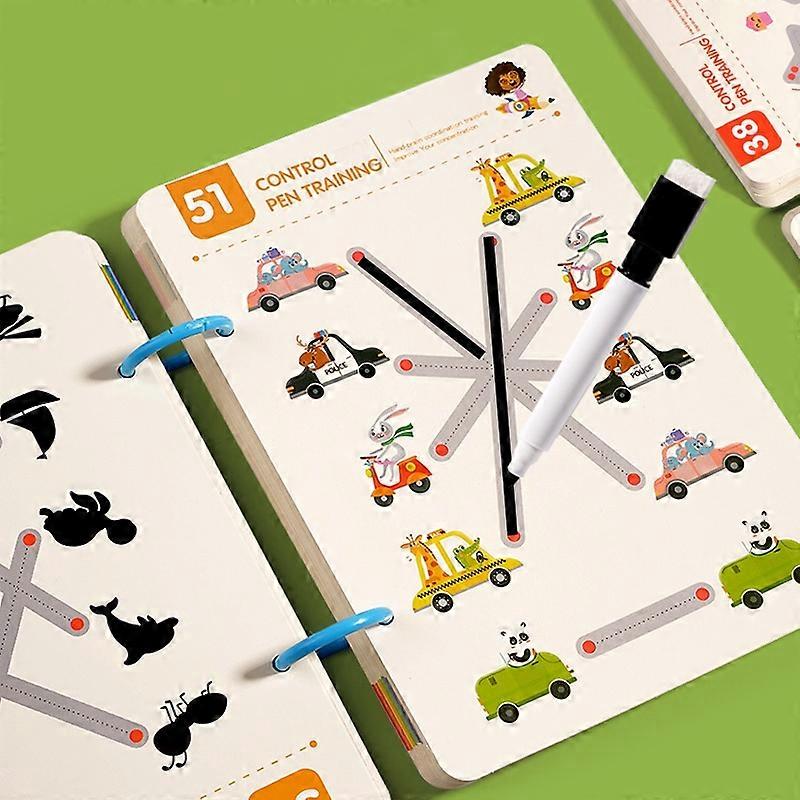 Montessori Typing Control Exercise Book Reusable Magic Tracking Workbook Exercise Book Kids Drawing