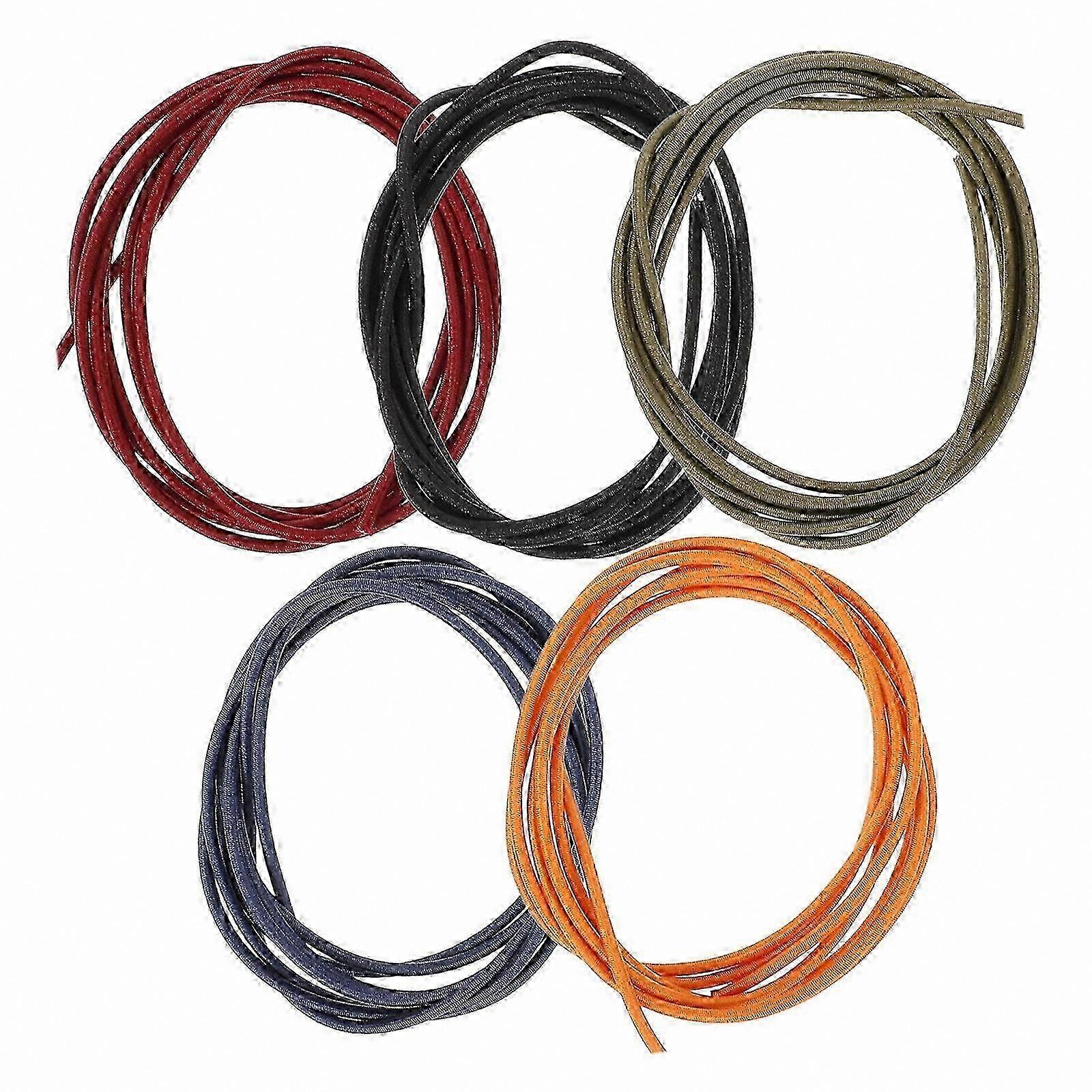 5-Pack Elastic Notebook Bands, Adjustable Book Wraps for Notepads and Journals