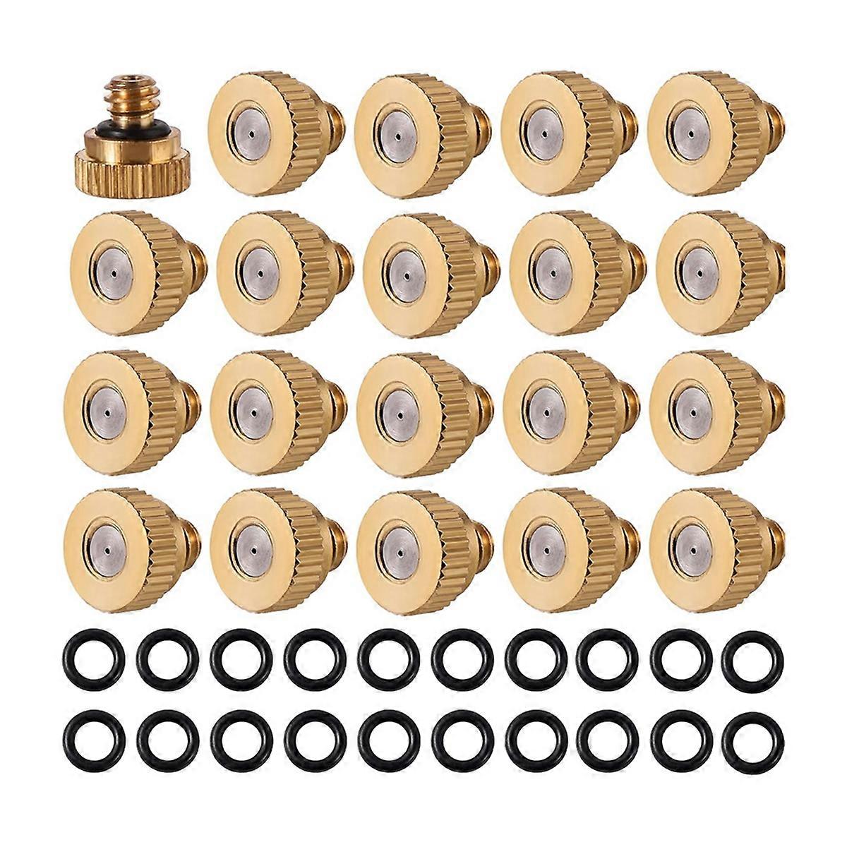 20 Pack Brass Misting Nozzles with 20Pc Brass Misting Nozzles O Ring