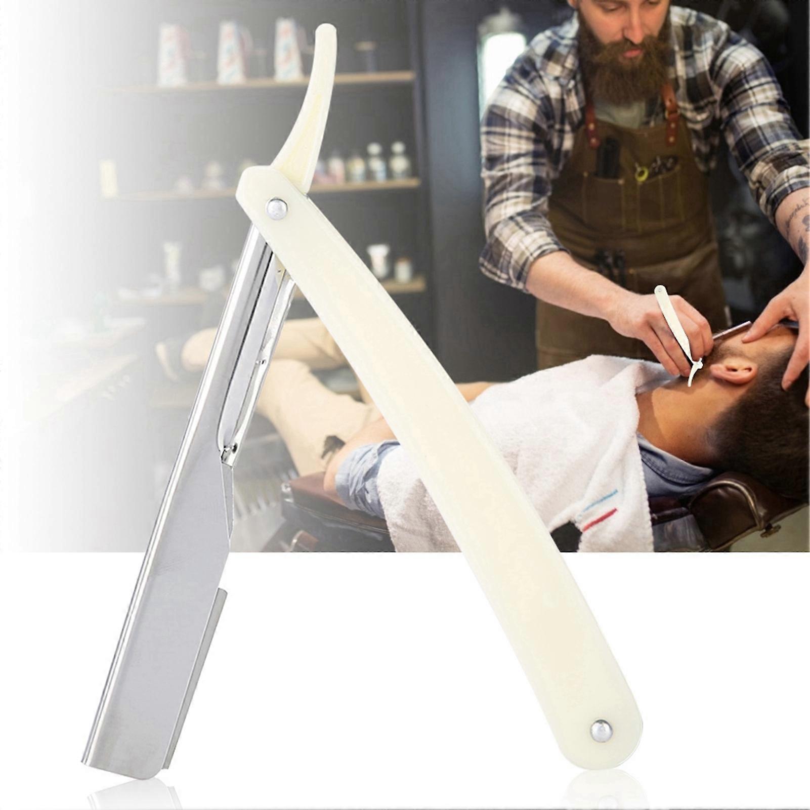 Barber Razor Straight Edge Folding Blade Razor 16.5cm White