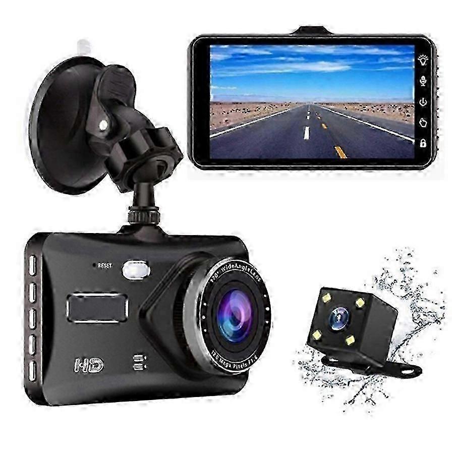 Front and Rear Dual Dash Camera HD 1080P 4 Inch Dashboard Camera Full HD 170 Wide Angle Backup Camer
