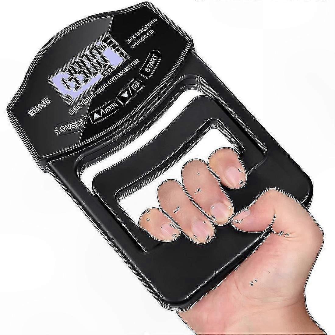 Grip Strength Meter with USB LCD Display for Hand Muscle Testing up to 396lbs/180kg Capacity