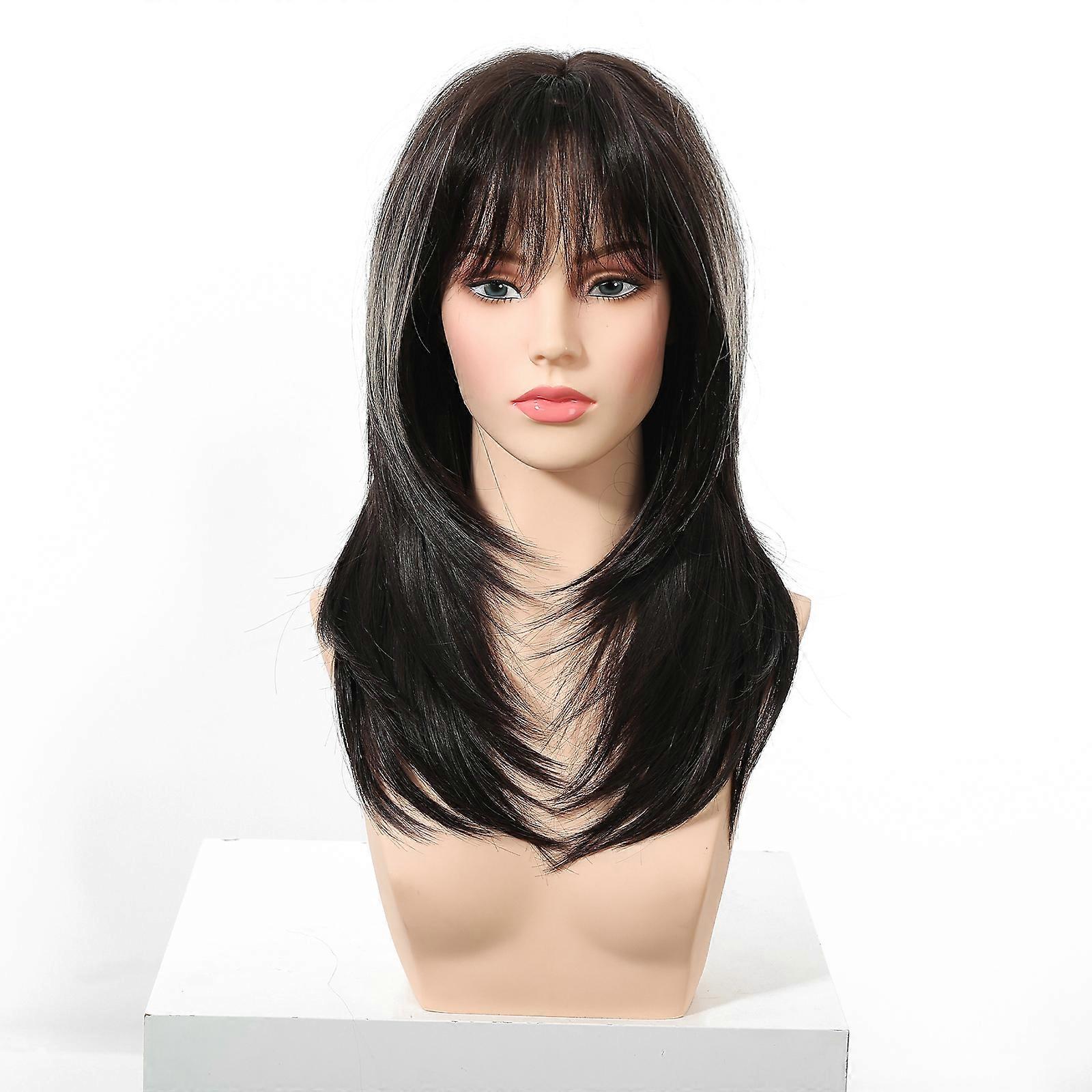 Natural Elegance: Wolf Cut Black Silky Top Glueless Wig for Women – Quick to Wear, Perfect for Any Look