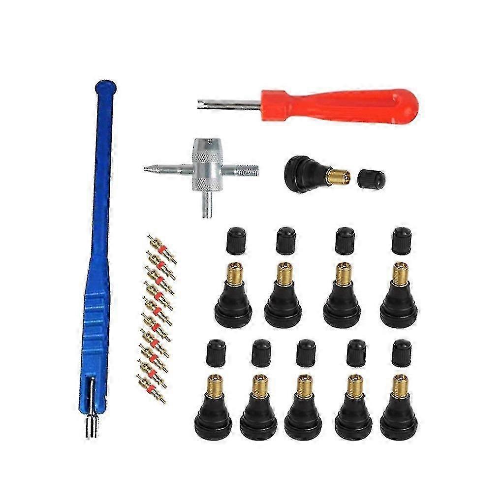 Valve core tool set for tire maintenance and repair