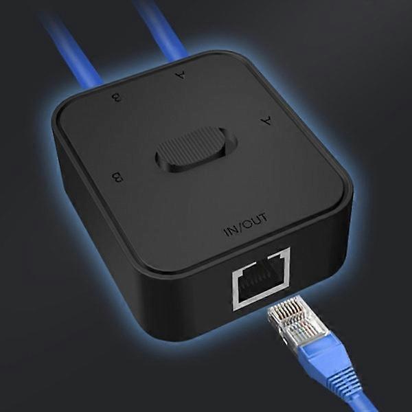 Manual network switch 2 In 1 Out/1 In 2 Out RJ45 Network Switch Free Black 0.06