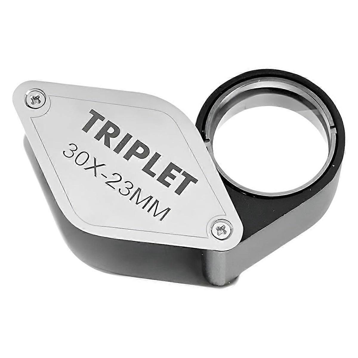 30X Jewelers Loupe Triplet Lens Foldable Pocket Metal Loupe Magnifier