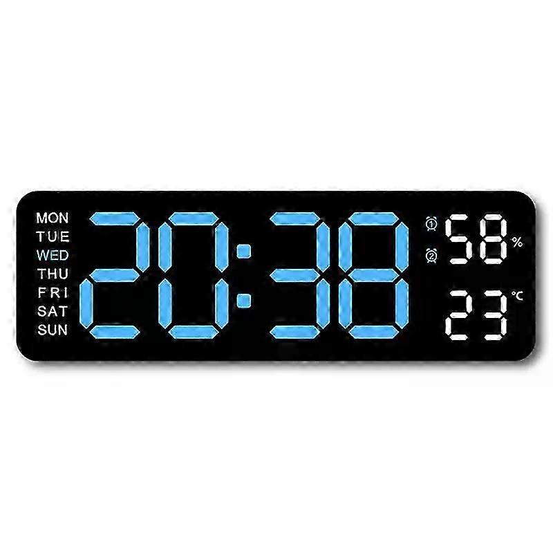 Large LED Digital Wall Clock with Temp/Humidity Display - Creative Home Decor and Alarm for UK Households