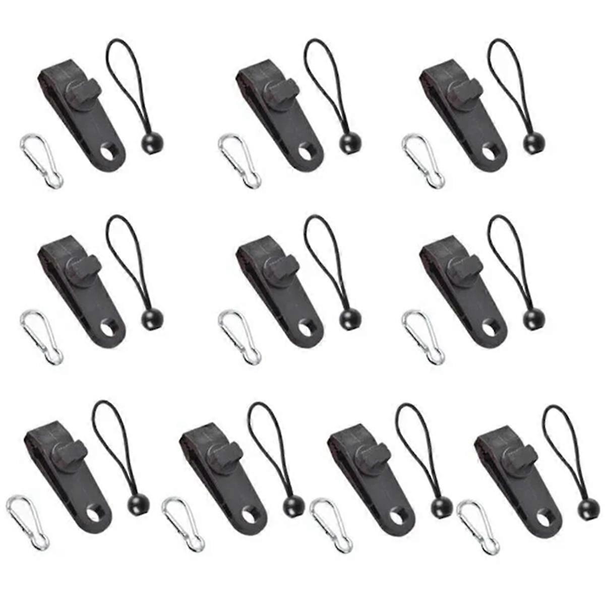 Tarp Clips Heavy Duty Lock Grip Tarp Clamps with Ball Bungee Cords Strong Tent Clips for Outdoor Camping Tarp Awnings