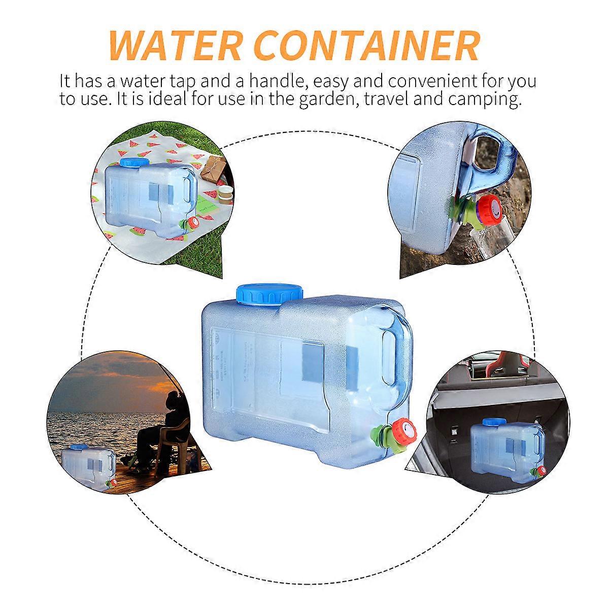 Plastic Outdoor Water Storage Bucket Portable Car Bucket Water Container with Faucet (12L)