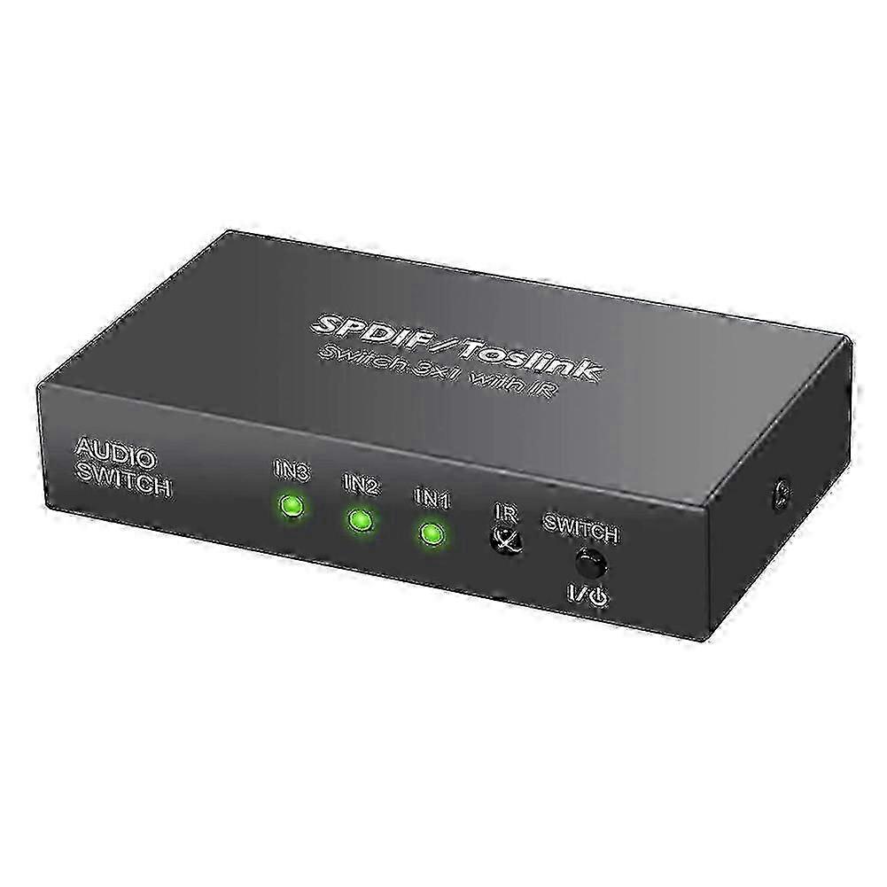 Digitaler optischer Sound Switcher 3x1 Spdif Toslink Switch Box 3 Ports mit IR-Fernbedienung