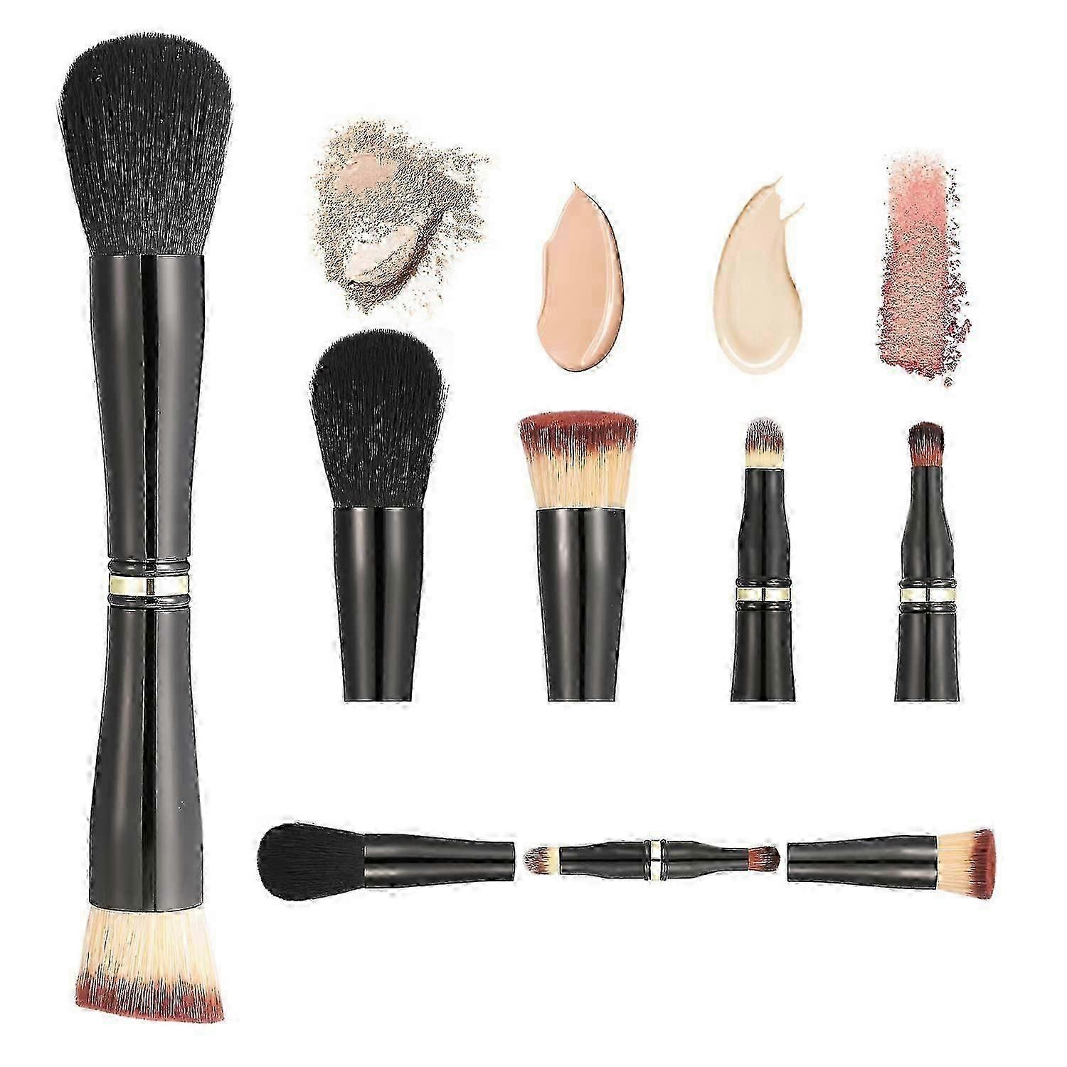 4 in 1 Double Ended Makeup Brush Set, Portable Travel Brush