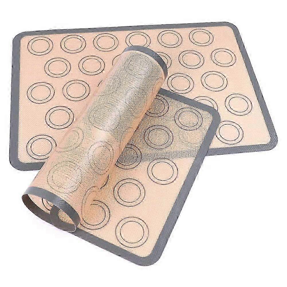2pcs Silicone Baking Mat with Non Stick Baking Sheet Macaron Biscuit Baking Pad Reusable Baking Mat