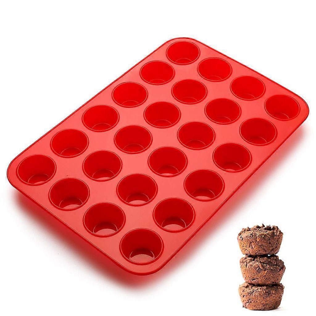 Mini Muffin Tins - 24 Silicone Muffin Tins with Non-Stick Coating for Muffins,