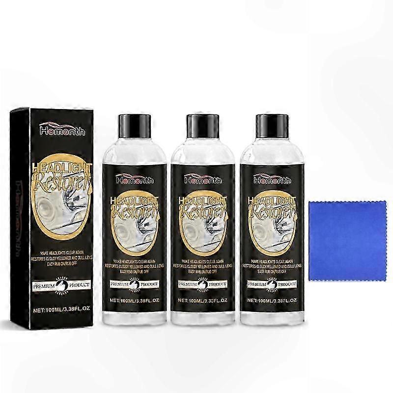 Restoration Kit for Oxidized and Yellowed Headlights with Scratch Removal and Enhanced Crystal Coating Protection