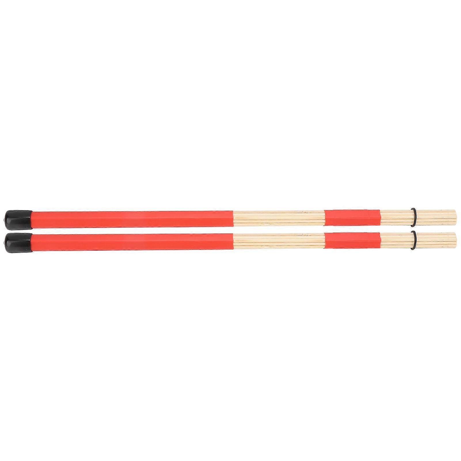 1 Pair Drum Set Beam Sticks BundledDowel Drumsticks Performance Percussion Accessories(Red )
