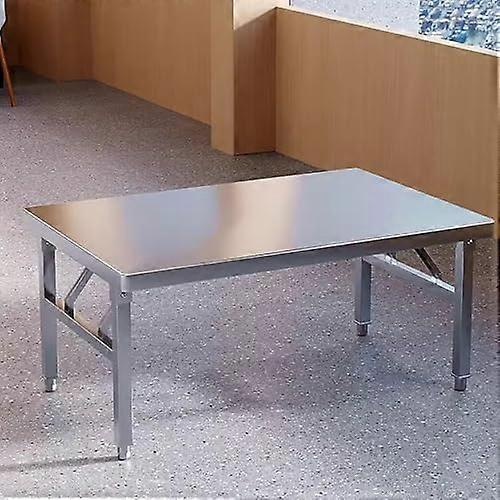 Folding Stainless Steel Kitchen Work Table Heavy Duty Prep Station Easy To Clean Thick Legs Commercial Home Use