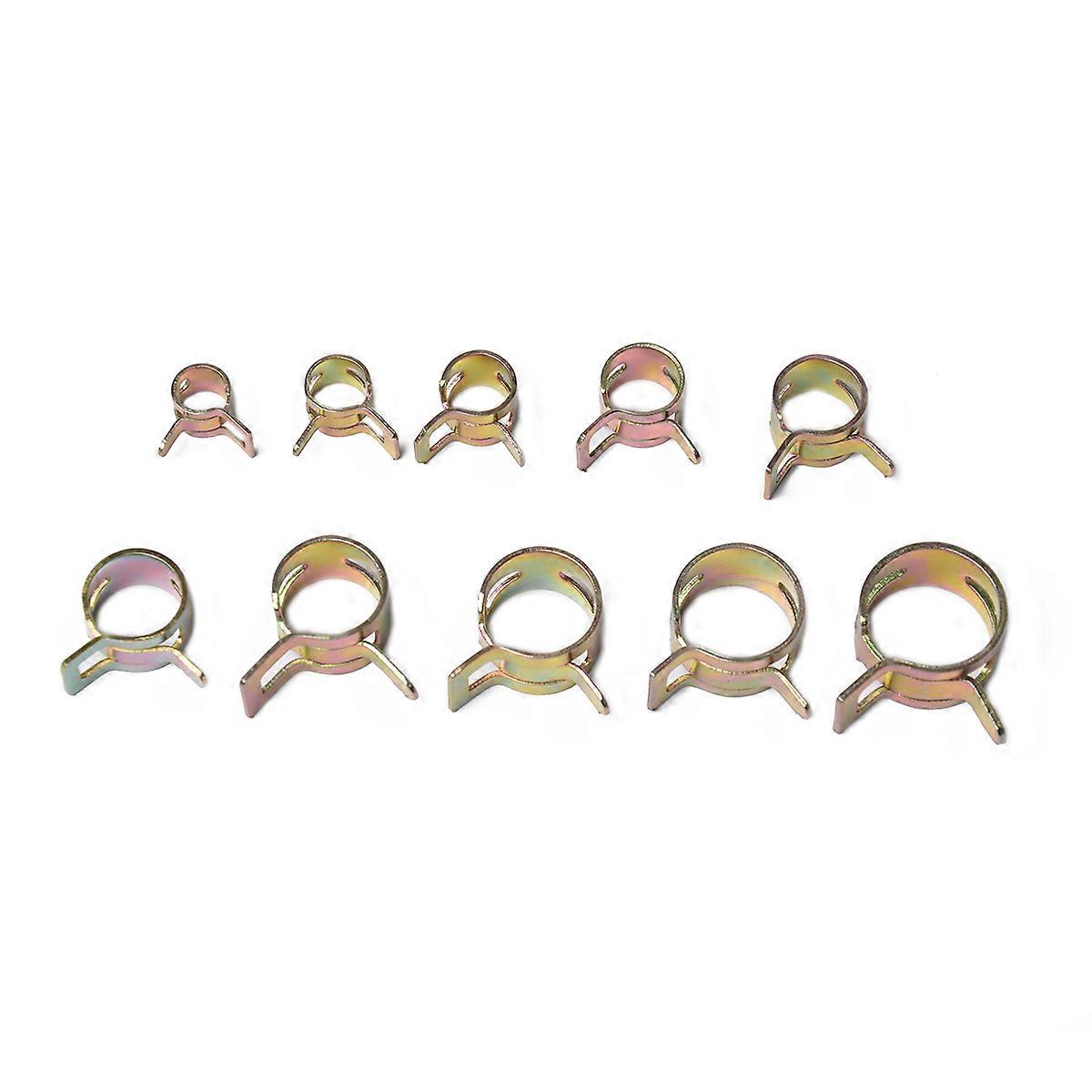 Hose Clips Water Pipe Industrial Use Car Hose Clamps Golden Metal Fixing 100Pcs