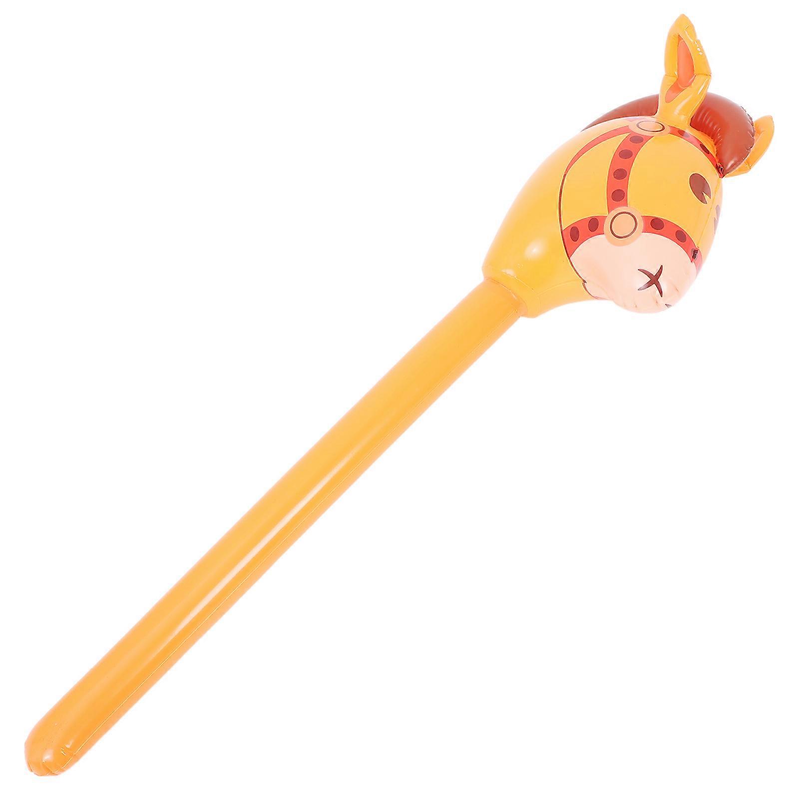Inflatable Stick Horse Sensory Training Toy for Kids with in Orange