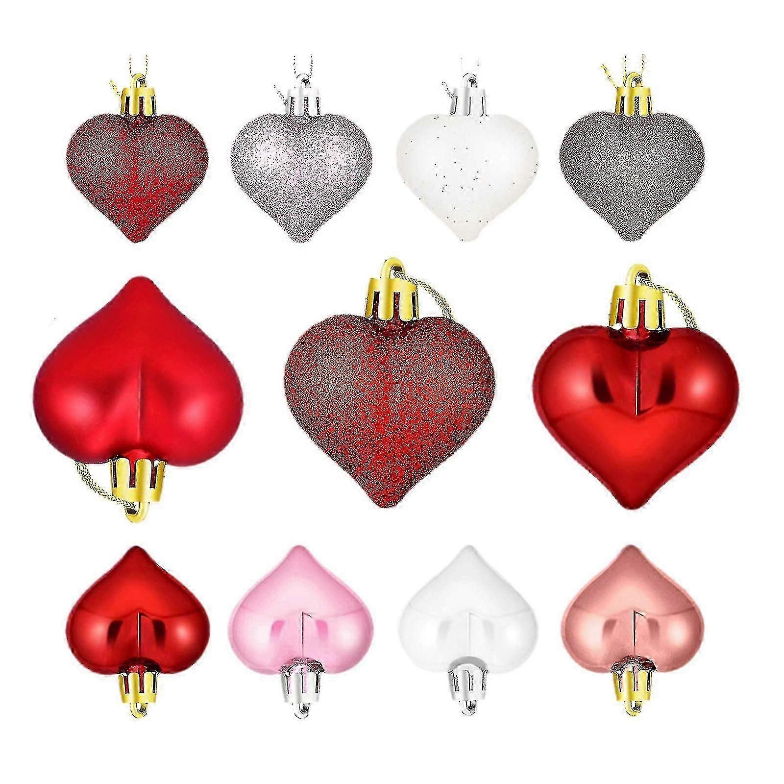36pcs Valentine Decorations Heart Ornaments Romantic Valentine's Day Gifts