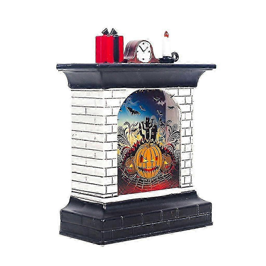 Fireplace Design Halloween Led Light Ornament Window Replica, D.