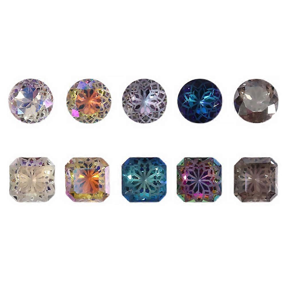 Crystal Nail Studs Nail Art Decor for DIY Manicure 10Pcs Assorted Color Alloy
