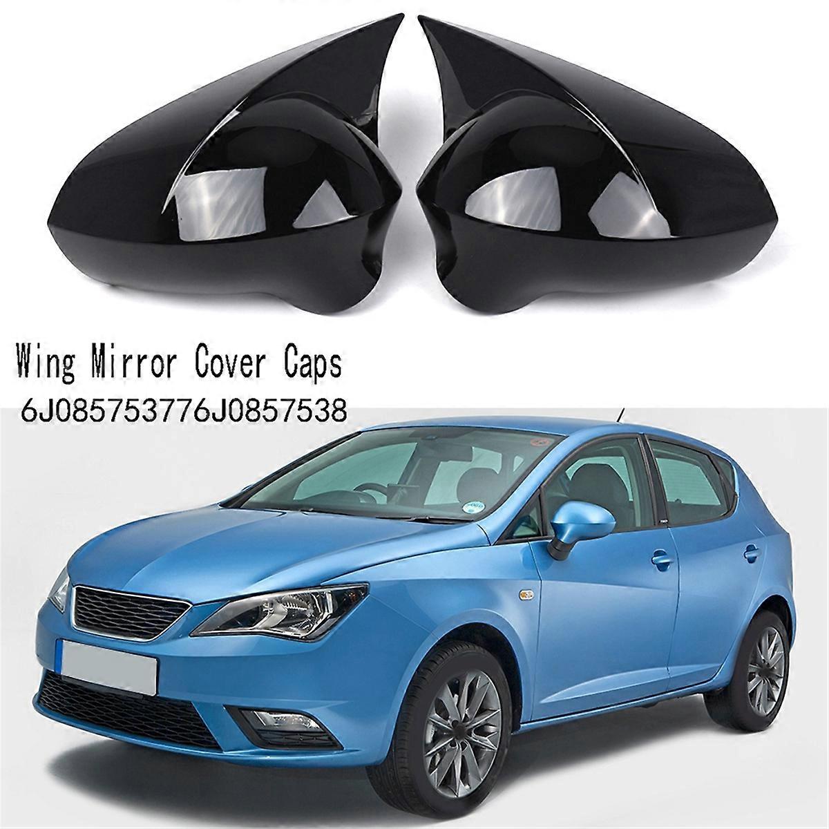 Gloss Black Wing Mirror Cover Caps for Seat 6J MK4