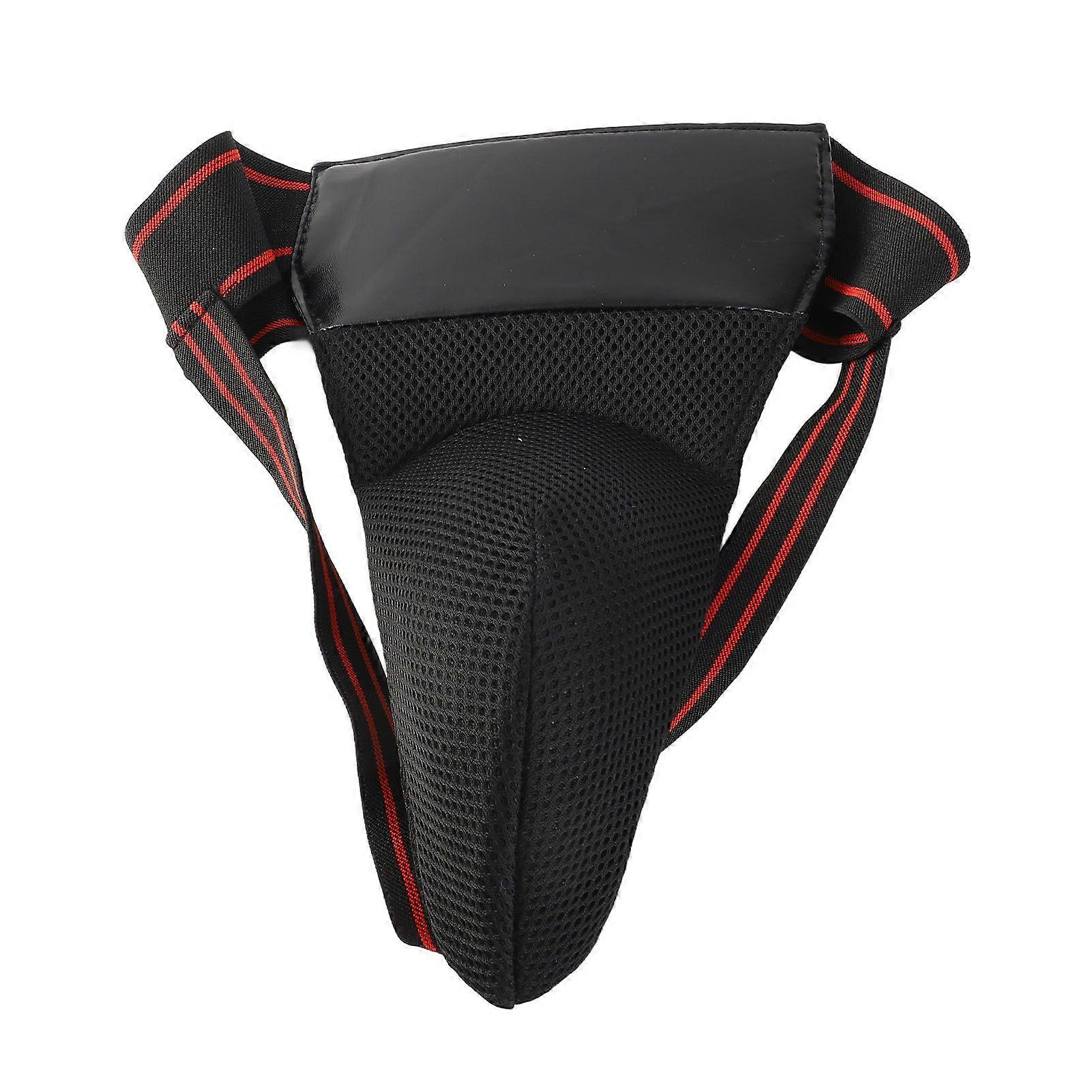 Boxing Groin Protector Reduce Impact Elastic Straps Breathable Athletic Cup Groin Guard for Men Black