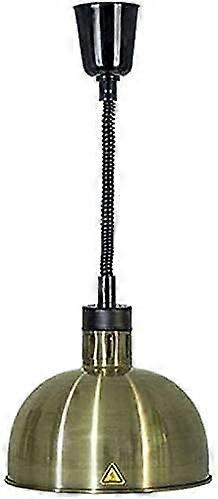 Heat Lamp Food Warmer Portable Telescopic Brass Food Warmer Chandelier with Single Head for Buffet and Pizza Serving