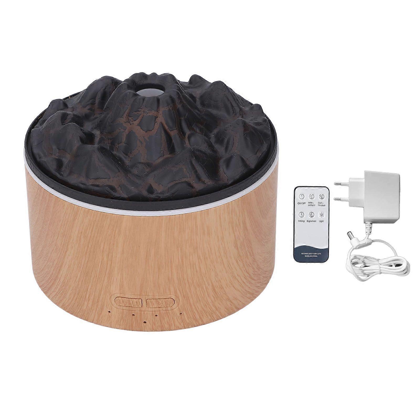 LED Light Diffuser Humidifier 330ml Dual Color Light 4 Timers Volcanic Flame Humidifier Diffuser with Remote Control EU Plug