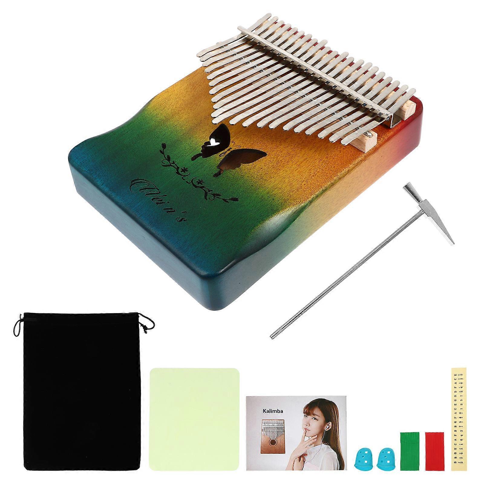 Wooden Kalimba Thumb Piano for Beginners 1Set 21 Keys Finger Piano Musical Instrument