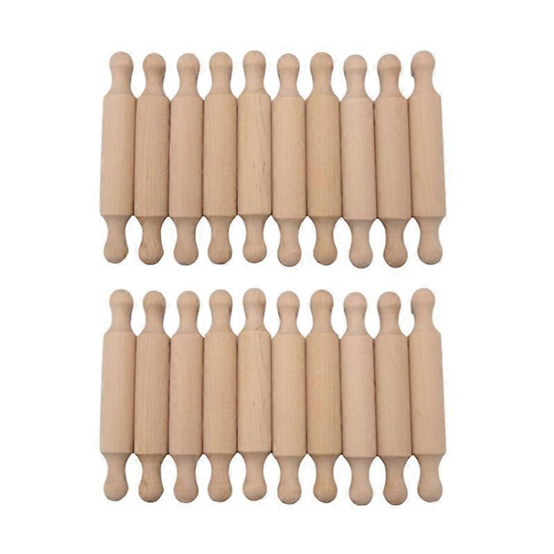 20PCS Mini Rolling Pins for Crafts, Small Wooden Dough Roller