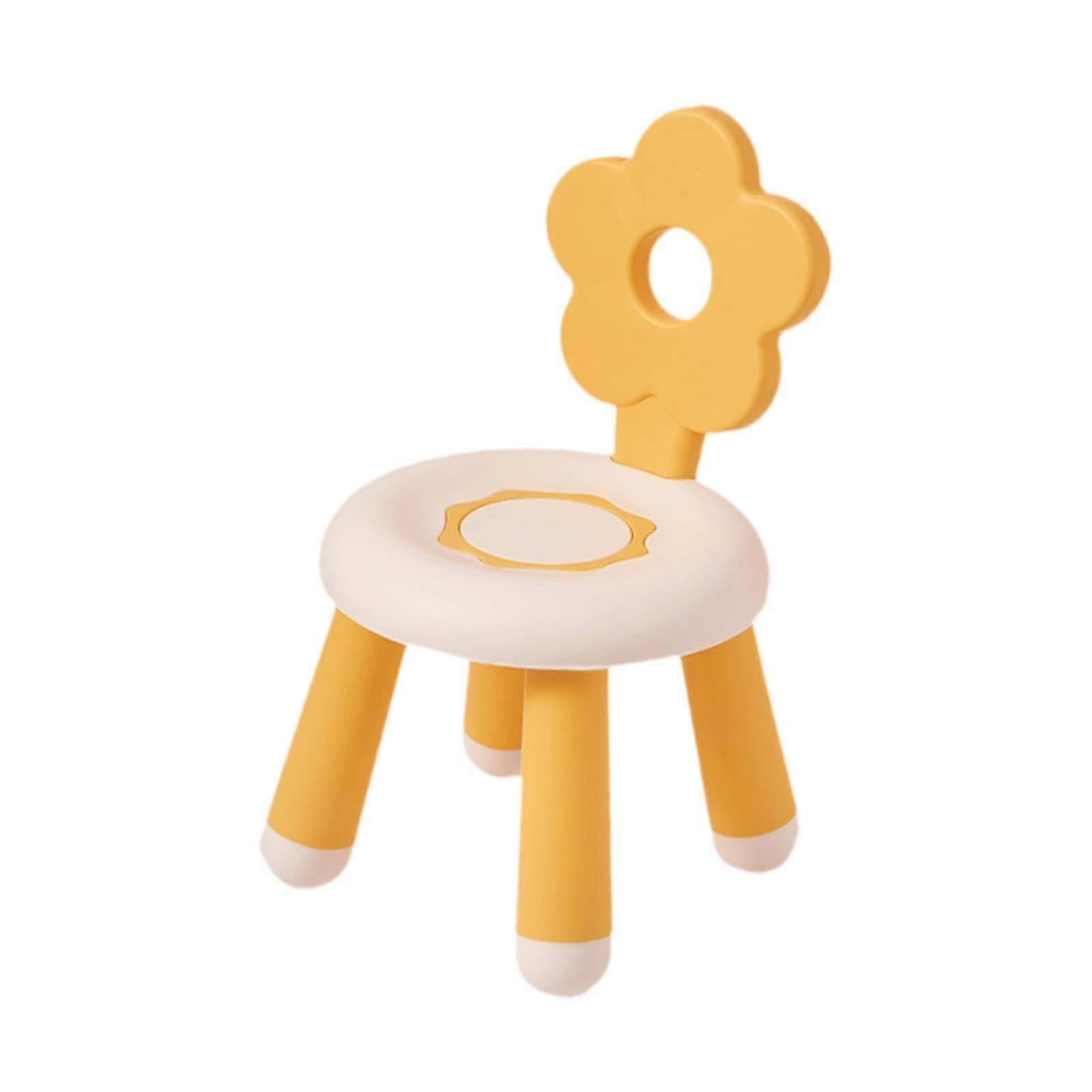 Children Chair Low Stool Easy To Install Stable Max Load 50 Kg Thickened Seat Orange For Reading Nursery And Home Rooms
