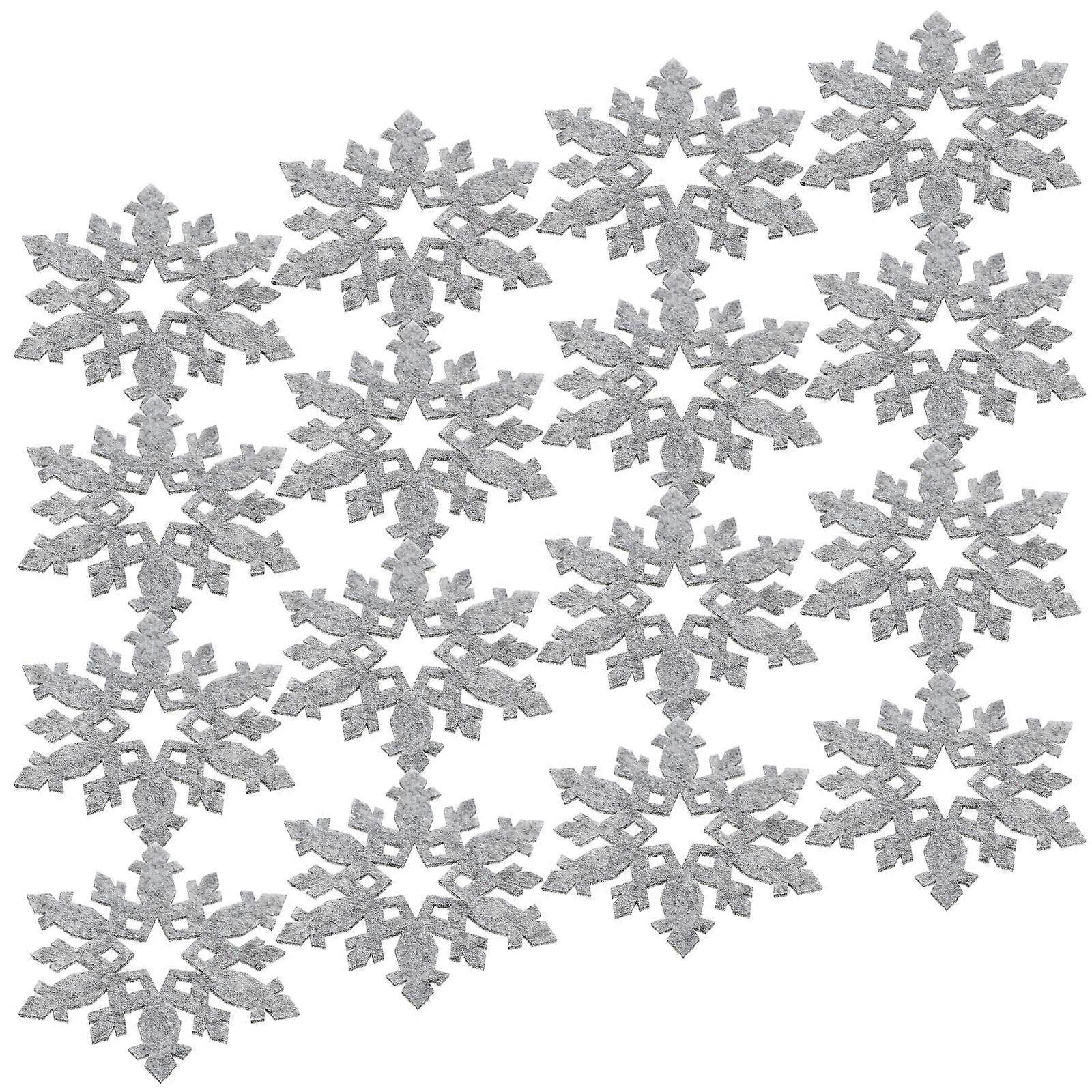 Christmas Coasters Felt Snowflake Cup Mats for 48Pcs Party Settings