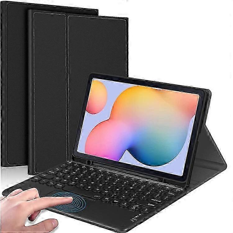 Compatível Para Samsung Galaxy Tab S6 Lite / S6 Lite (2022) Teclado Bluetooth com Touchpad, Capa de Couro PU com Suporte para Caneta