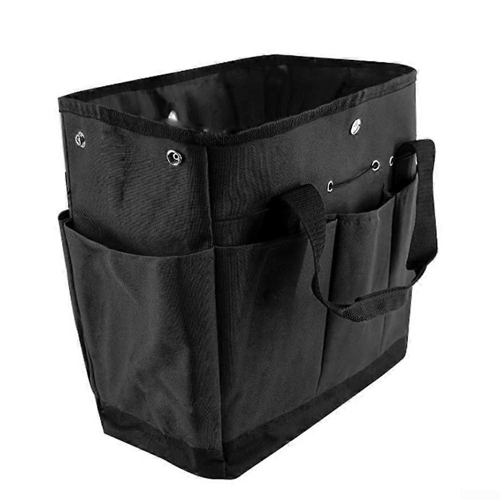 Water Resistant Garden Tool Storage Bag with Multi Pockets for Gardening and Household Use, Black Color