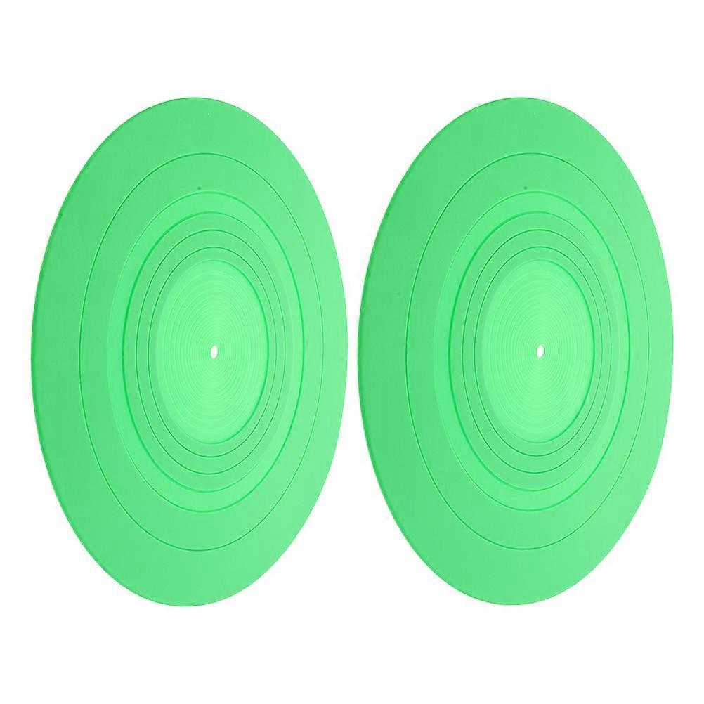 Record Player Mats For Vinyl Players 6 Pcs Perfect For Music Enthusiasts And Vinyl Record Collectors Round Shape Anti-static Feature Green Color