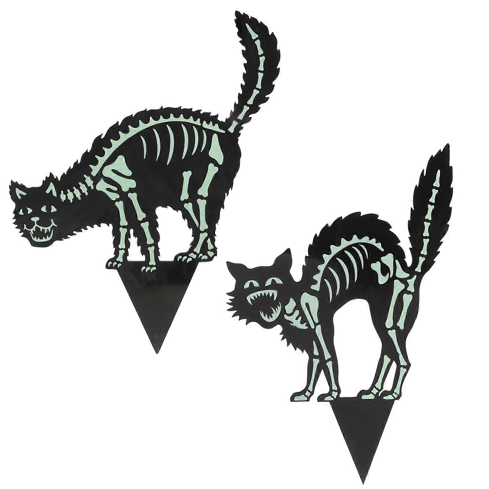 6 Pcs Acrylic Luminous Stakes Halloween Decorations for Garden Sidewalk Waterproof 20x17cm Novel Shape Glow-in-the-Dark