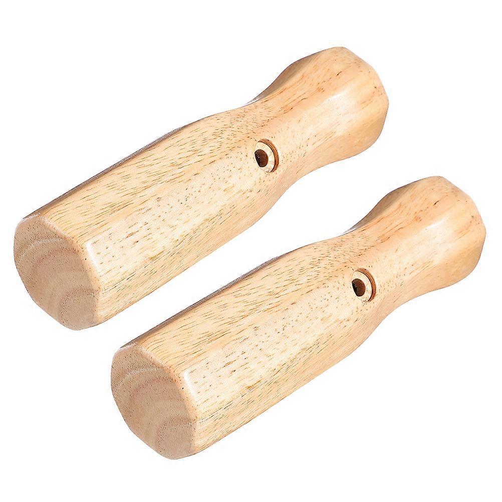 Beige Wooden Foosball Handle Grips for Table Soccer Game 6Pcs